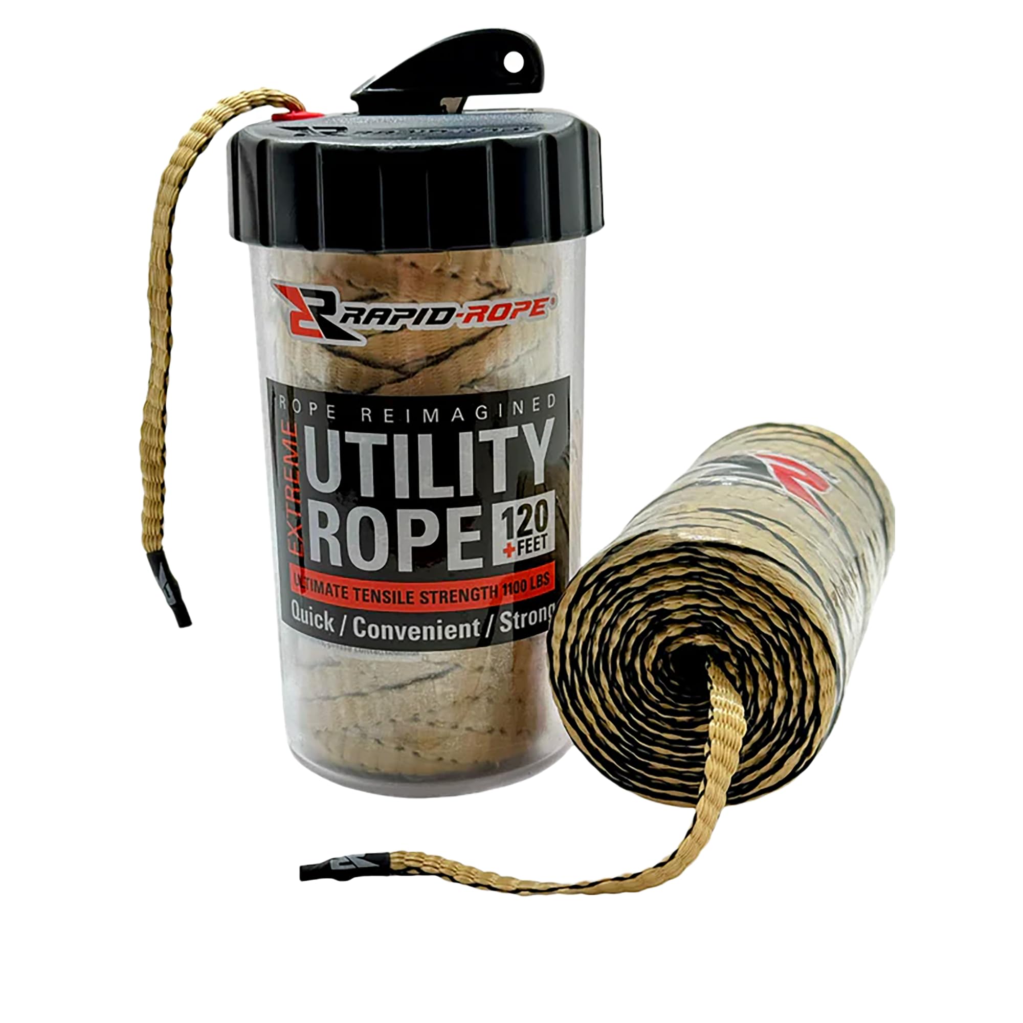 Rapid Rope Canister, 120ft Tan Tactical Paracord, 1100lb Test, USA Made
