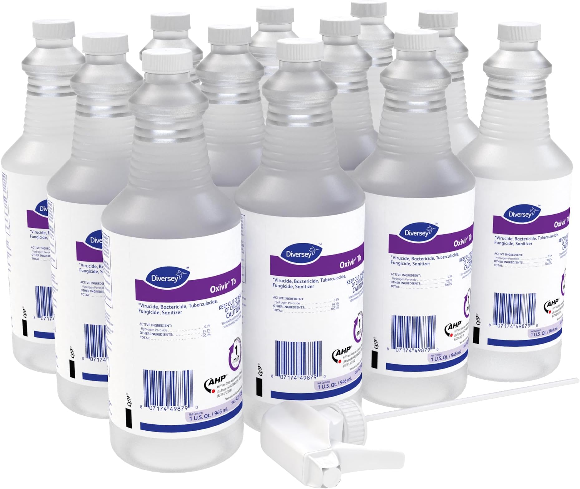 Oxivir Diversey 4277285 Tb Ready-to-Use Liquid Hydrogen Peroxide Disinfectant...