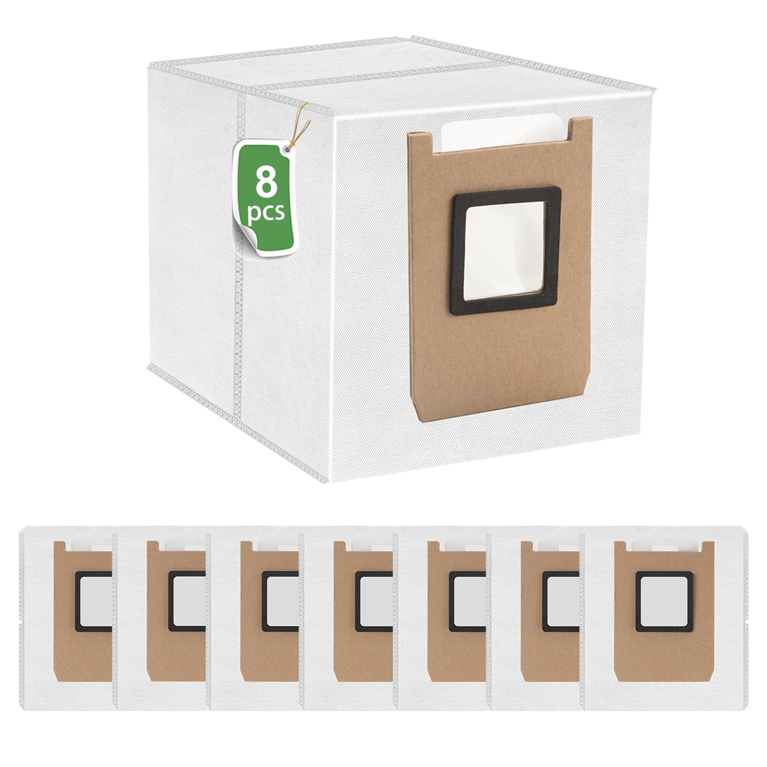 8-Pack Dust Bags Compatible with Eufy Omni E20 / E25 / E28 Robot Vacuum โ 4-Layer High-Efficiency Replacement Disposable Dust Bags โ image 1