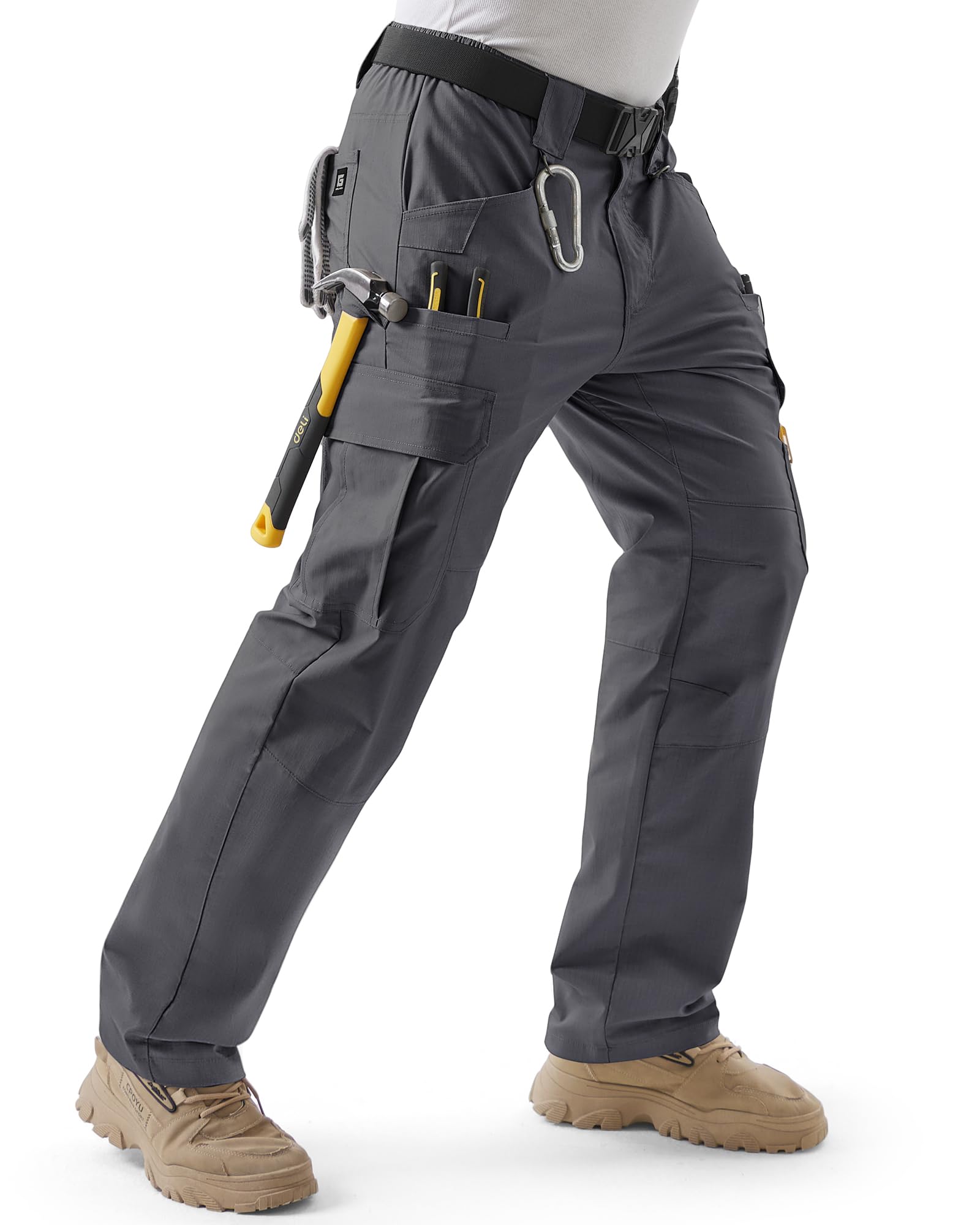 IGOLUMON Arbeitshosen Männer Cargo Hosen Herren Stretch Outdoorhose mit 11 Taschen Robuste Funktionshose Herren Für Outdoor, Arbeit & Freizeit