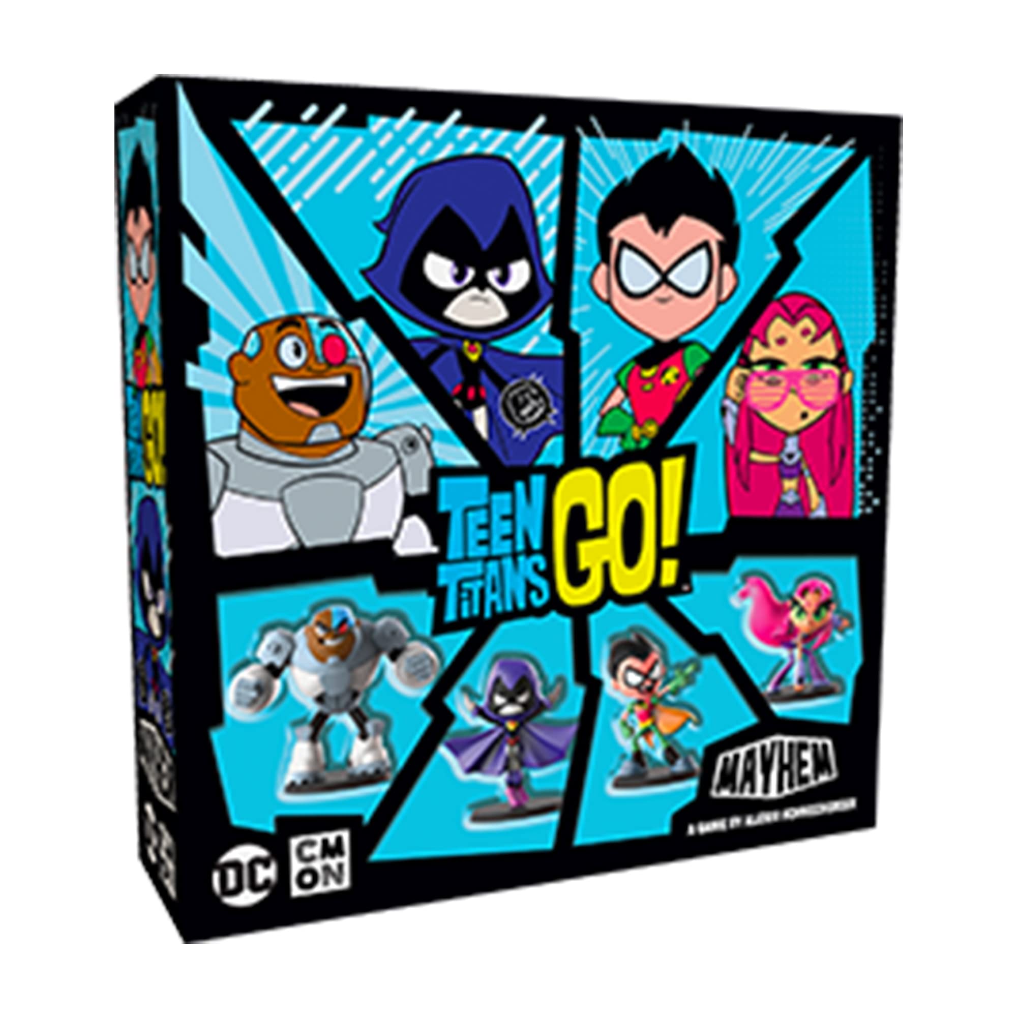 CMON Teen Titans Go! Mayhem Board Game | Strategy Game Based on The Hit TV Series | Team-Based Combat Game for Adults and Kids | Ages 10+ | 2-4 Players | Average Playtime 30 Minutes | Made by