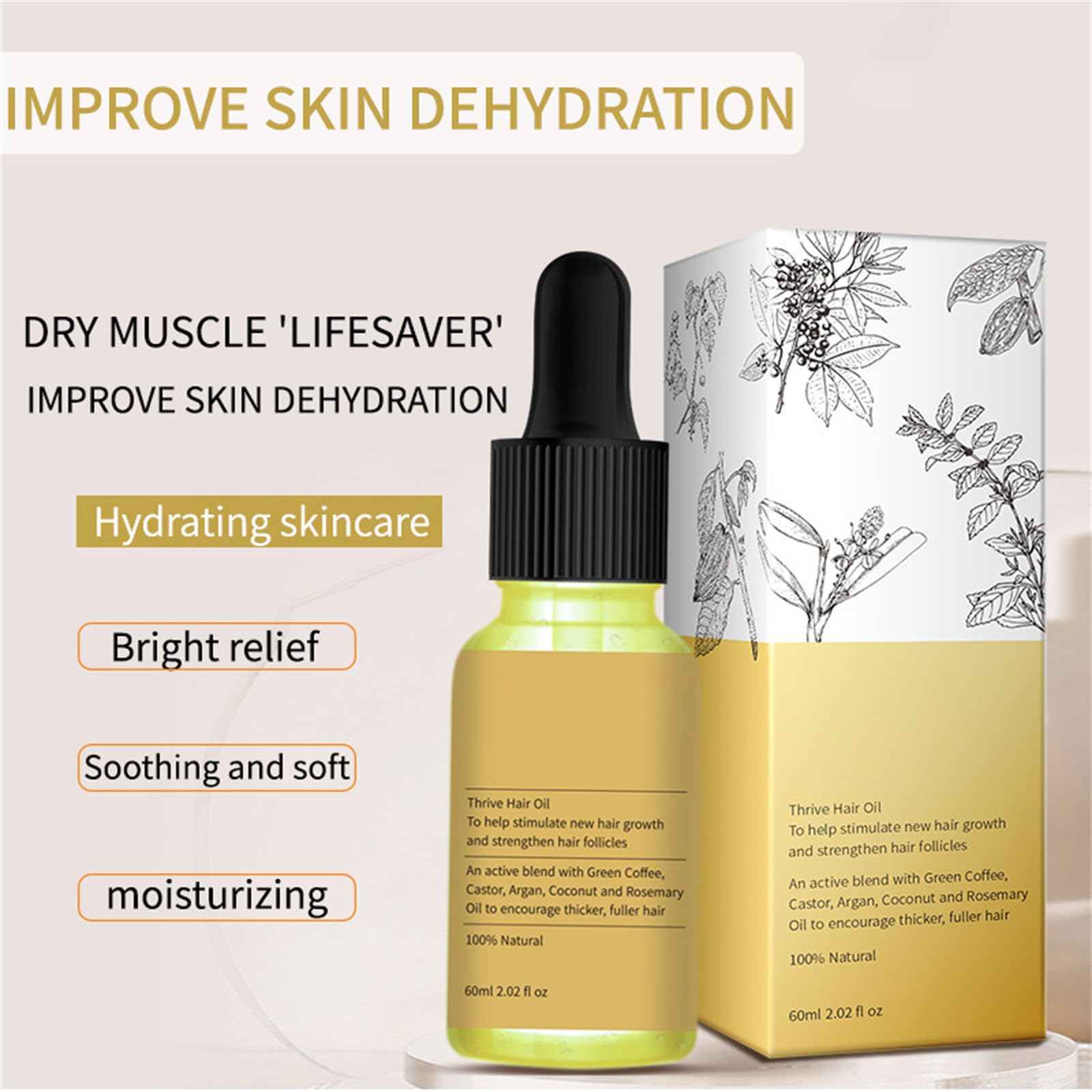 Teluni Carvenchy Haaröl Haarwachstum Öl mit Rosmarinöl für Haare Natürliche Haarkur Öl mit Argan Rizinus Mandelöl für trockene und geschädigte Haare