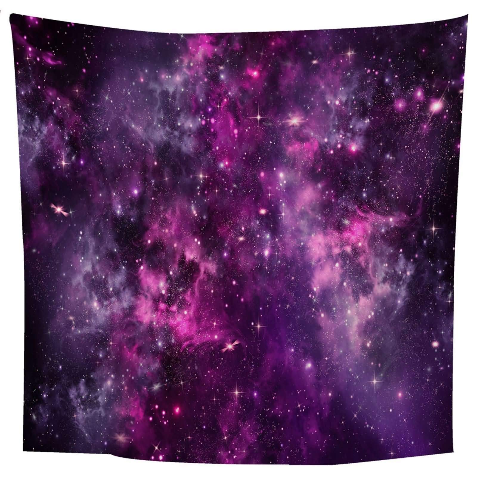 Tapiz Suelo 350x256CM,Cielo Estrellado Tapiz 3D Tela Poliéster Púrpura
