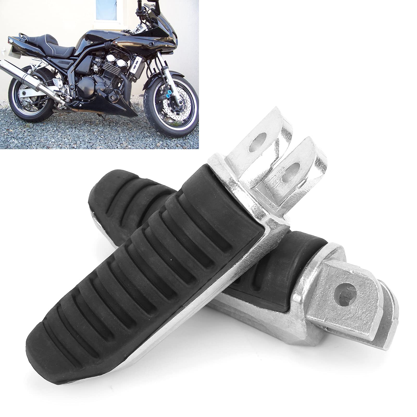 Poggiapiedi per Moto in Lega di Alluminio, Pieghevoli e Regolabili, Compatibili con FJR1300, FZ1, FZ400, FZ6, FZ6R, XJR400, XJR1200, XJR1300, XJ6, FZX750, TDM850 e TDM1100
