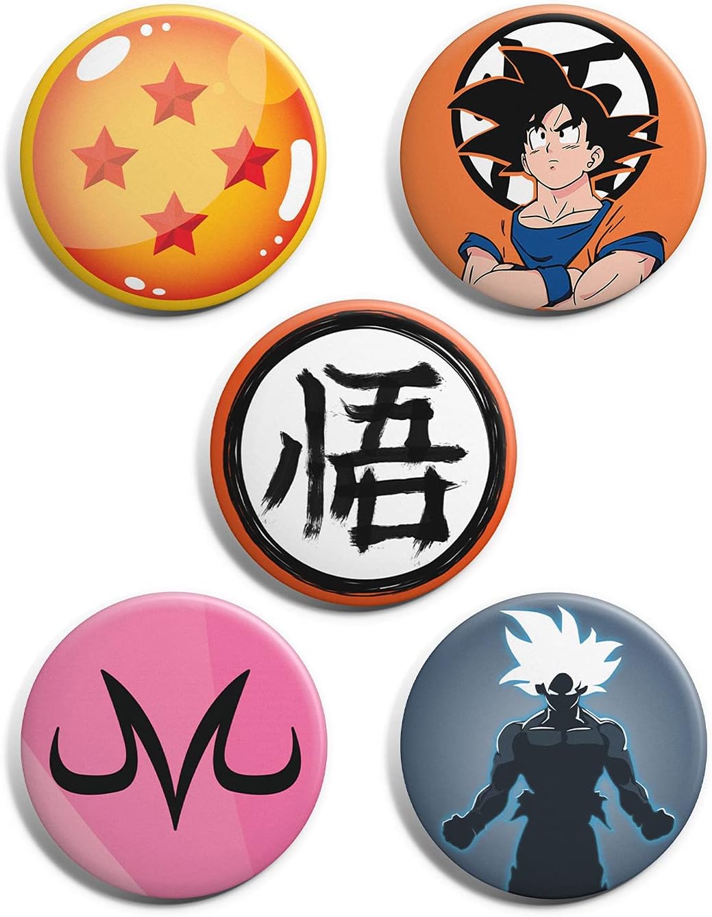 Anime Inspired Matte Laminated Anti-Scratch Badges, 58mm - Pack of 5