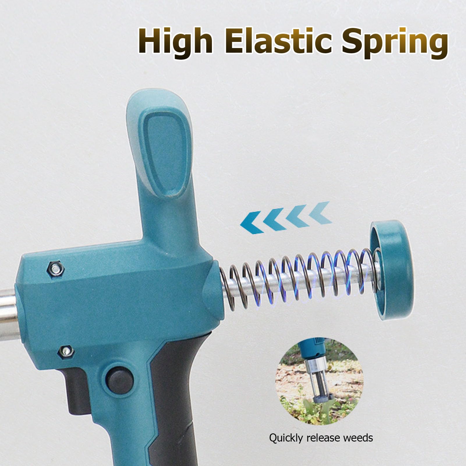Eujgoov Estrattore Elettrico Senza Fili da 21 V, Tecnologia di Diserbo a Spirale Profonda da 6 Pollici Maniglia Regolabile per Prati Giardini Aiuole Marciapiedi (Spina europea)