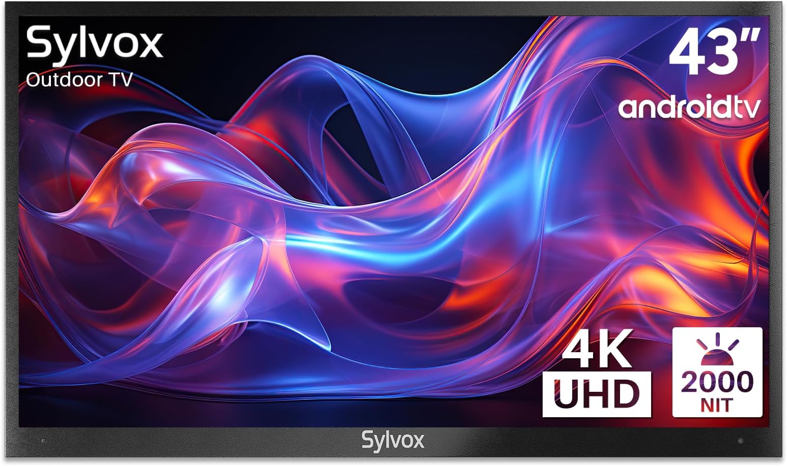 SYLVOX 43” Outdoor TV, 4K UHD Smart Outdoor Television 2000 nits High