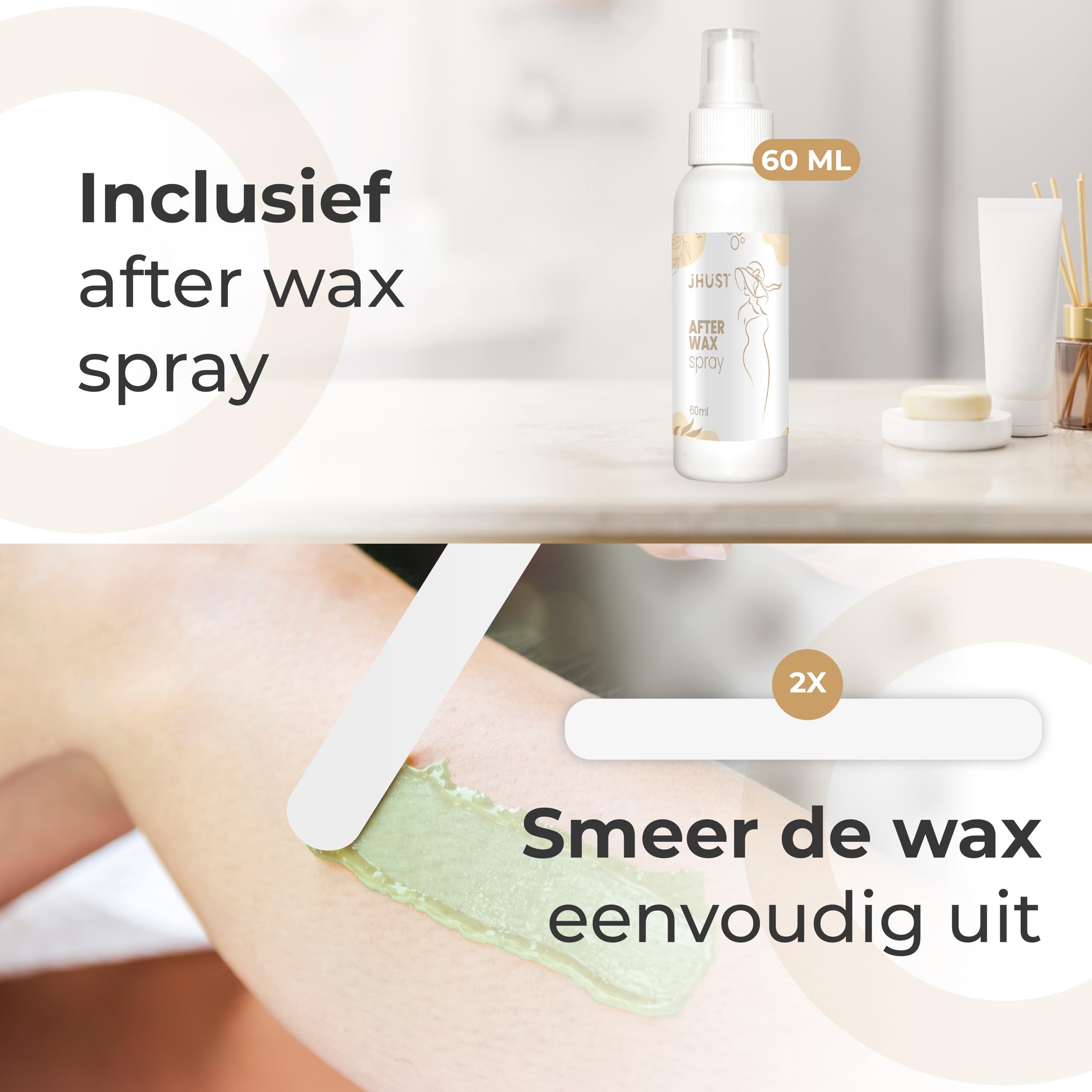 Set scaldamani grigio con 600 g di perle di cera e accessori completi, incluso spray dopocera, set di cera (bianco)