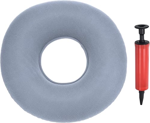 Miniatura 7 de PATIKIL Cojín de asiento inflable, cojín de dona portátil para asiento de apoyo lumbar, almohada para sillas de ruedas, sillas de oficina,