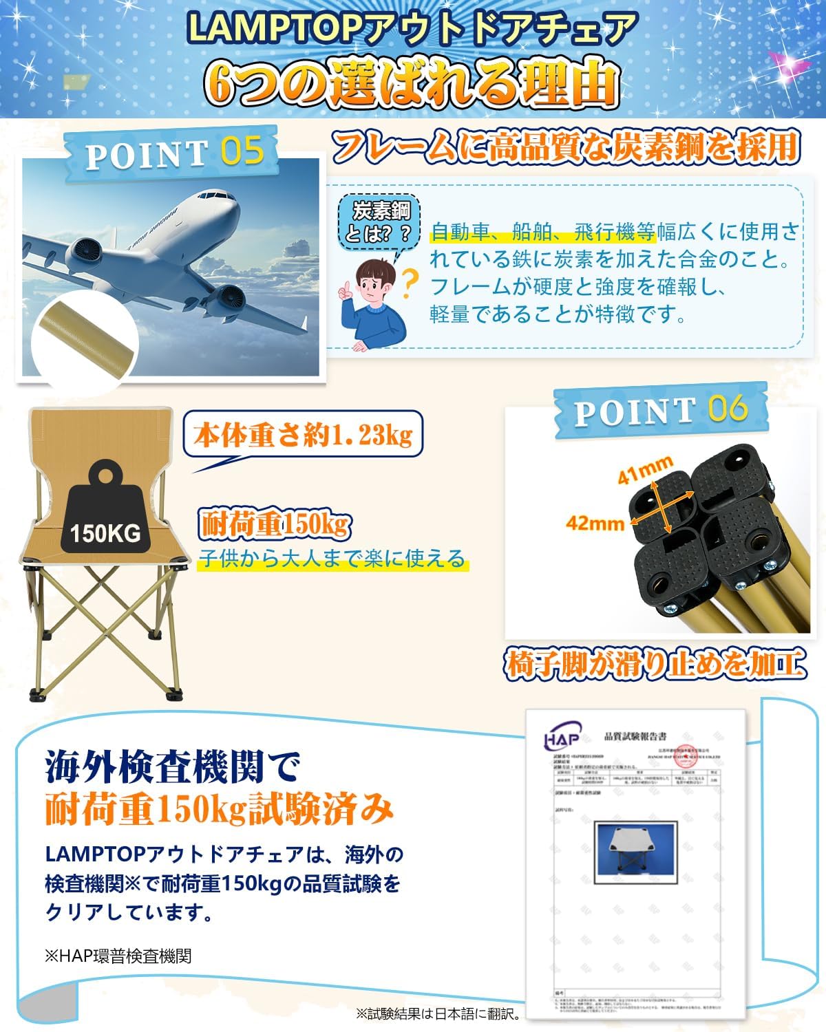 【一秒開閉】LAMPTOPアウトドアチェア 背もたれ 折りたたみ椅子 軽量 コンパクト イス キャンプ椅子 耐荷重150kg 高さ38cm 収納袋付き 携帯便利 釣り ゴルフ観戦 運動会 お花見 キャンプ (ブラック)