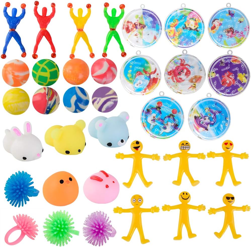 JOYIN Easter Eggs Filled with 50 Toys, Including 48 2.5” Bright Colorful and 2 Gold Prefilled Plastic Easter Eggs with 25 Kinds of Popular Toys