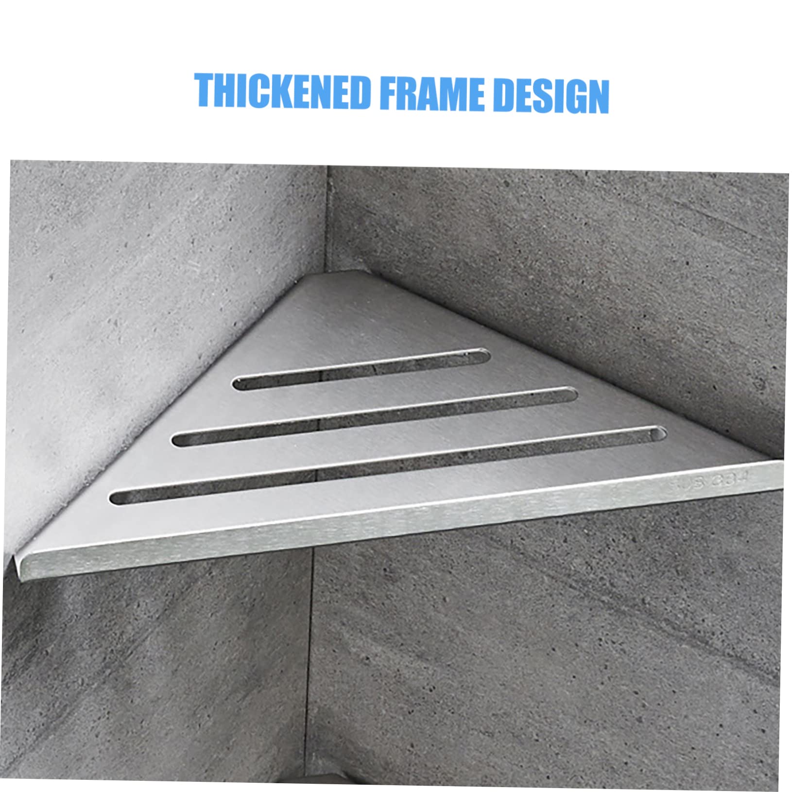 Mensola Doccia Angolare in Acciaio Inossidabile 304 Design a Cornice Rinforzata, Scaffale Portaoggetti da Parete per Bagno e Cucina in Hotel