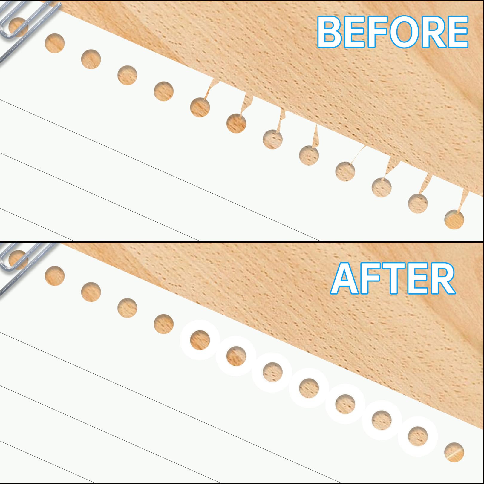1000 Renforts Adhésifs Trous 13 Mm – Anneaux Renforts Papier Blanc, Auto-Collants Pour Reliures, Flipbooks, Calendriers, Classeurs