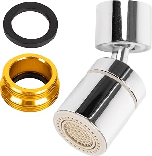 BlueStars Ultra-durable 360° Swivel Kitchen Sink Aerator - Dual-function 2-Flow Sprayer Faucet Head - Water Saving Tap Aerator Faucet Nozzle for Kitchen/Bathroom/Faucet