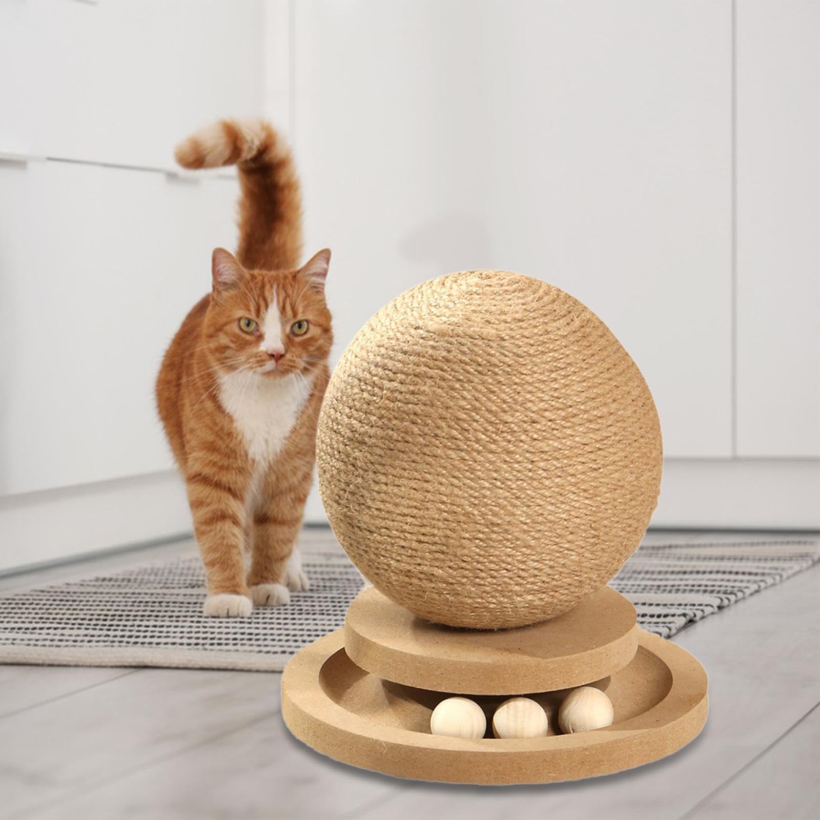 Balle à Griffer pour Chat, Jouet pour Chat, Jouet d'exercice, Griffe à Griffer pour Chat, Circuit avec Pa