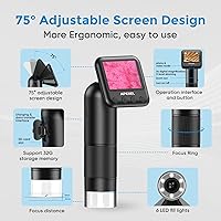 Vista 6 de APEXEL 800X Handheld Digital Microscope with 2” LCD Screen, Pocket Portable Microscope for Kids with Adjustable LED Lights, Coins Microscopes