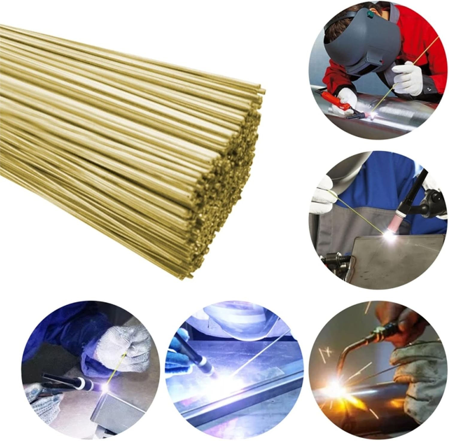 BREAKA 1.6×333mm Soldering Rod Brass Welding Wire Electrode No Need Solder Powder Welding Rods (Size : 20PCS)