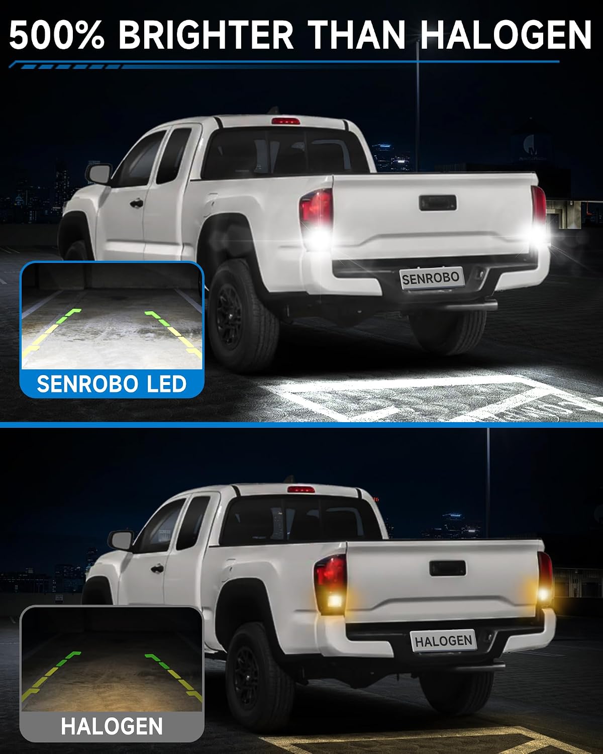 921 912 LED Reverse Light Bulb Fit for Toyota Tacoma 2005-2024, Super Bright T15 LED Bulb with Lens, 6000K Cool White Backup Lights Replacement, Pack of 2