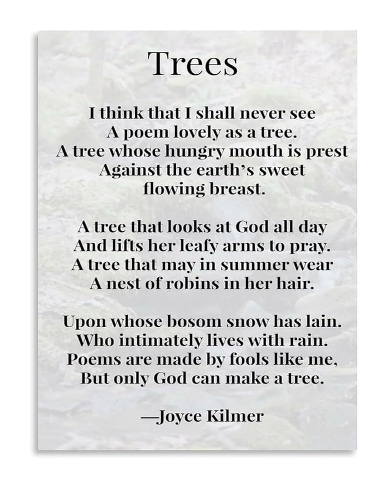 UYCUODLUY Legacy Trees and Timeless Poetry Canvas Wall-Art Poster for Heritage Study Bedroom and Conservatory Decor(Framed,08x12inch(20x30cm))