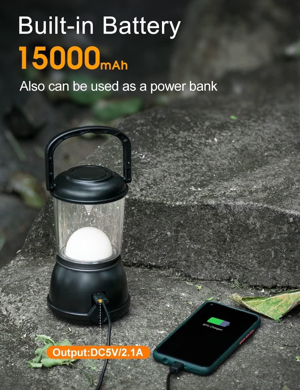 Camping Laterne Wiederaufladbar, Bis zu 336H Laufzeit Super Zelt Licht, 15000mAh/1500LM Notlicht für Hurricane, Stromausfälle, Zuhause, Wandern, IPX5 Wasserdicht