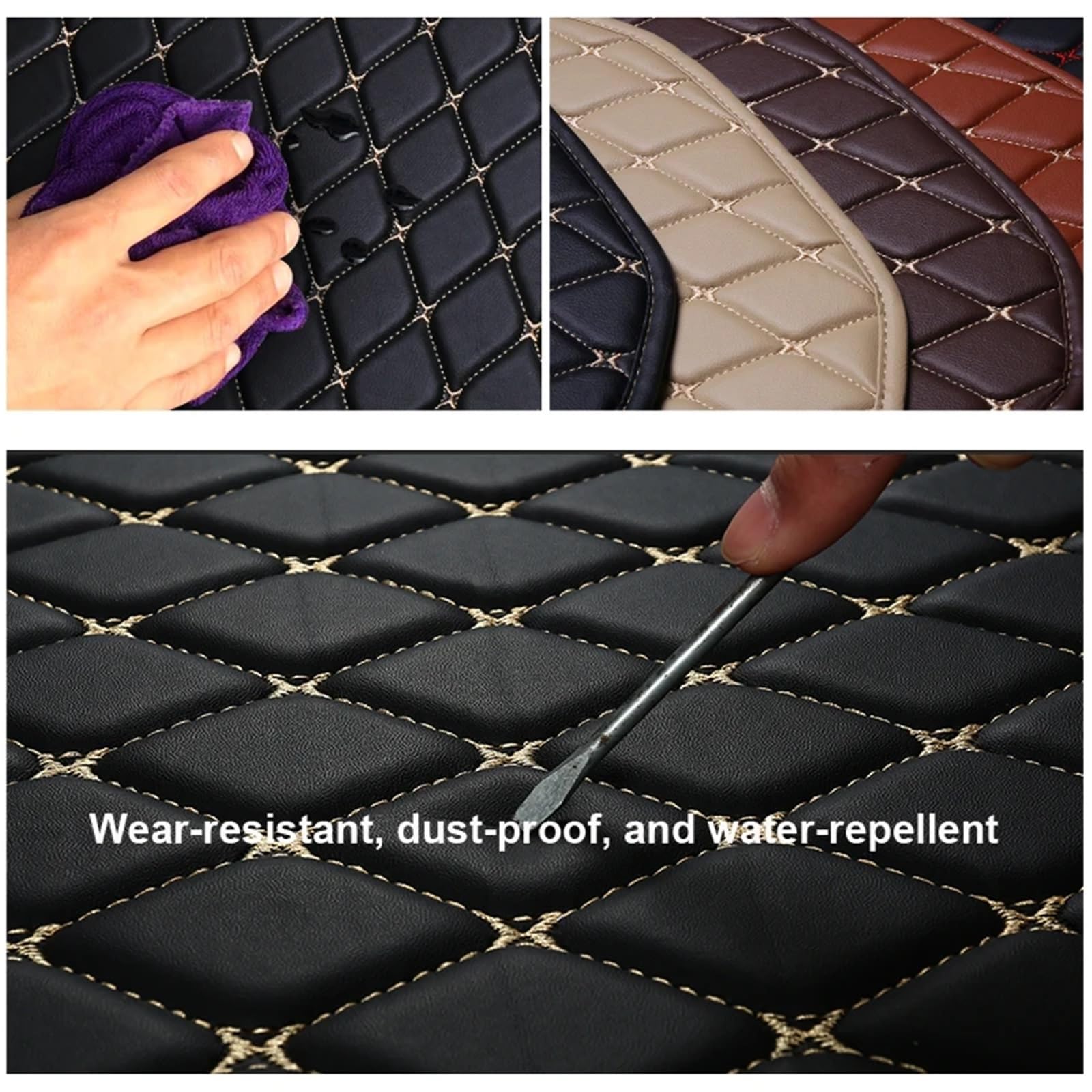 Carpet Cargo Liner Mata do bagażnika samochodowego pasująca Audi A7 2019 2020 2021, wykładzina, dywanik, części wewnętrzne, akcesoria, pokrowiec(Black and Beige)