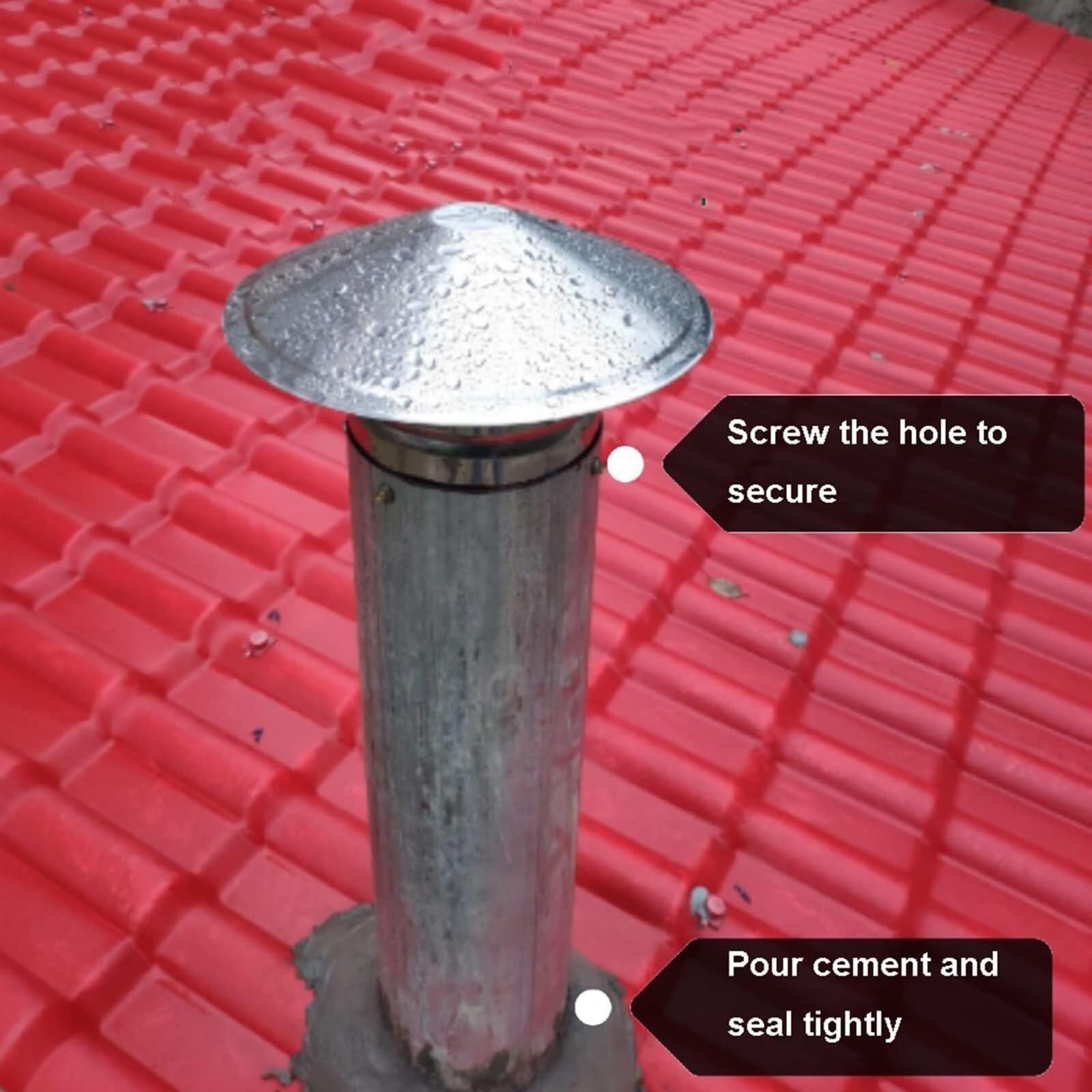 Generisch Tapa de chimenea de acero inoxidable, campana de ventilación, tapa de protección para tubo de chimenea, tapa de chimenea, campana universal, diámetro 75 mm, 200 mm (tamaño: 75 mm)