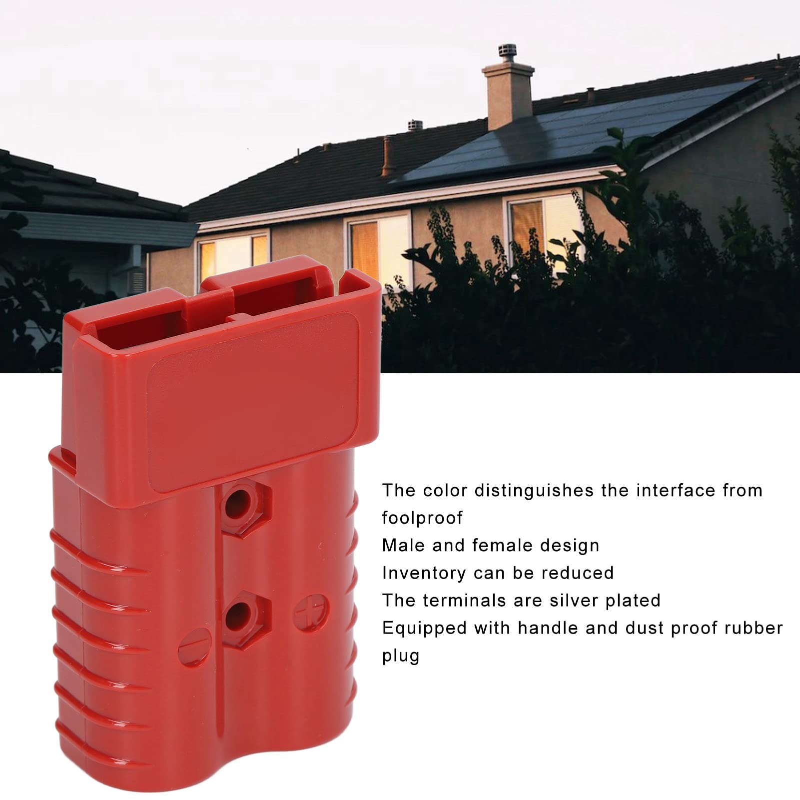Connessione Rapida Batteria, Disconnessione Connessione Rapida Batteria, Connettore a Spina 350a 600V SH350 Kit Connettore Rapido Batteria Bipolare Ad Alta Corrente Per Carrello Elevatore(SH350 Rosso)