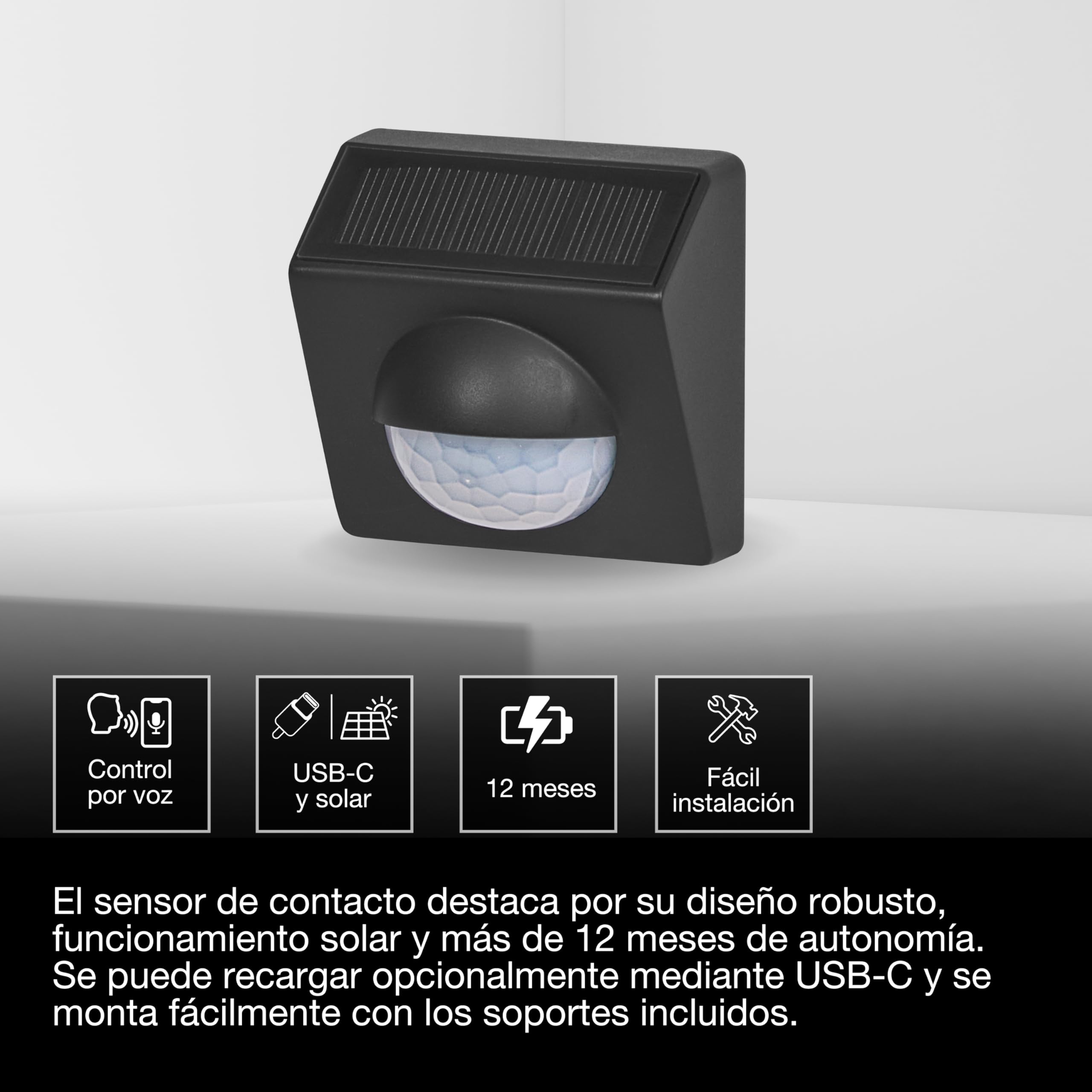 LEDVANCE SMART+ Sensor exterior para detección de movimiento con tecnología WiFi y célula solar, paquete de 4