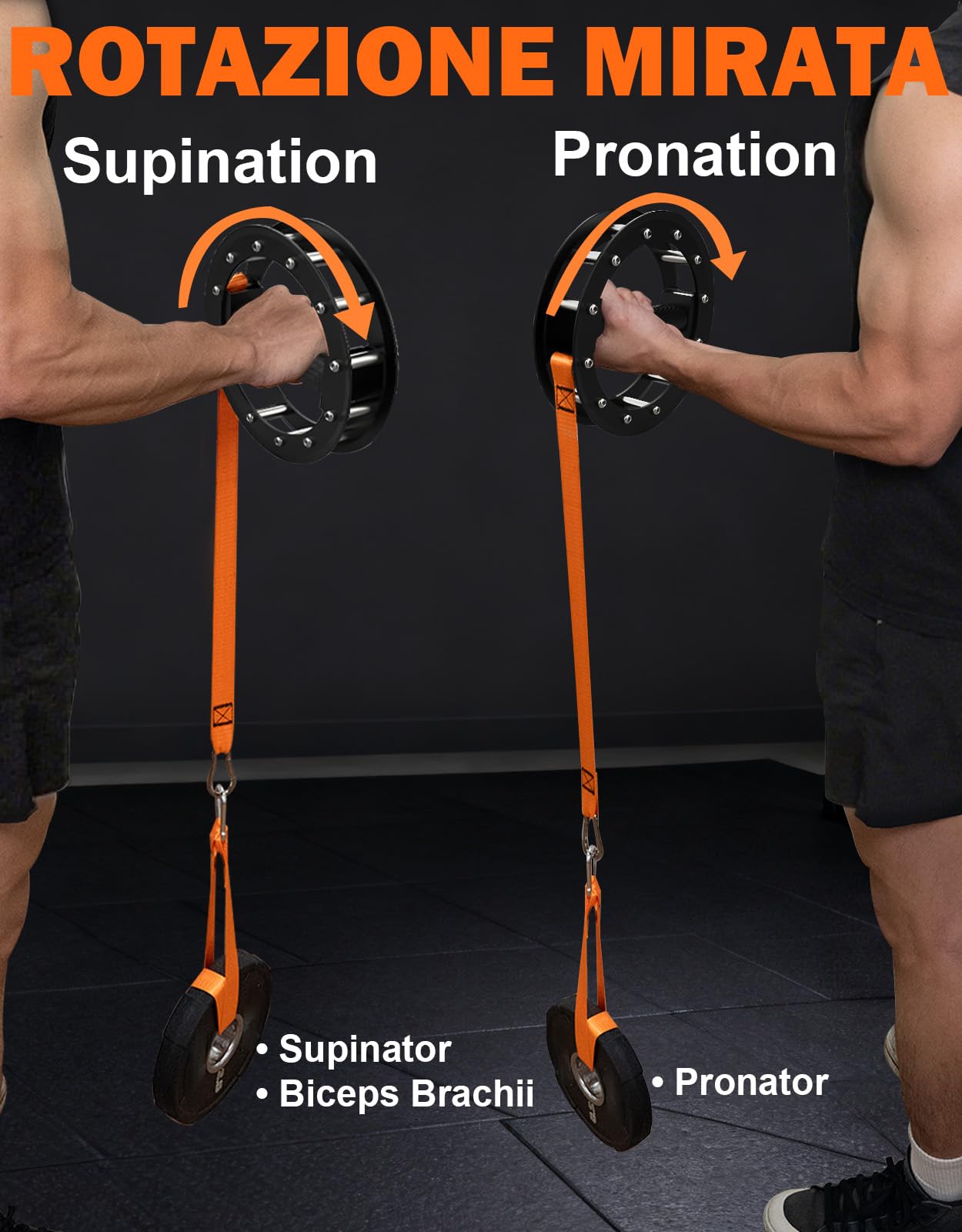 Fitarc Esercizio per la rotazione del polso, attrezzo per rafforzare l'avambraccio, barra per pronazione/supinazione, allenamento per braccio di wrestling, sviluppo di avambracci, in attesa di