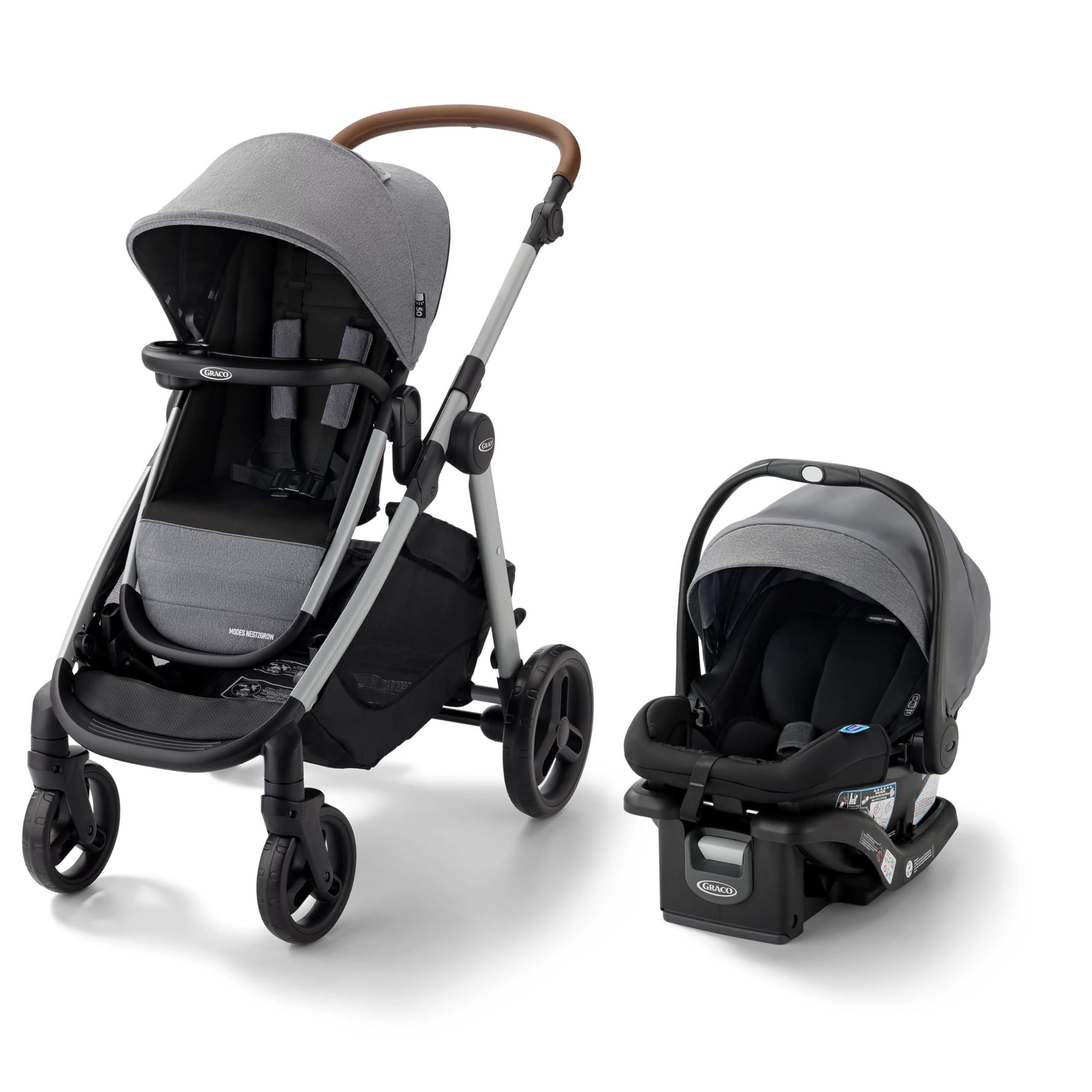 Photo 1 of Graco Modes Nest2Grow Travel System, Carseat Stroller Combo, Includes: SnugRide DLX Infant Car Seat and Reversible Baby Stroller, Slide2Me Adjustable Seat, 4 Modes of Use with Optional Baby Gear, Ren