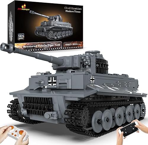 JMBricklayer Juegos de construcción de tanques para adultos o niños – WW2 Militar Tigre Ejército Modelo de Tanque Juguete Modelo de Tanque de