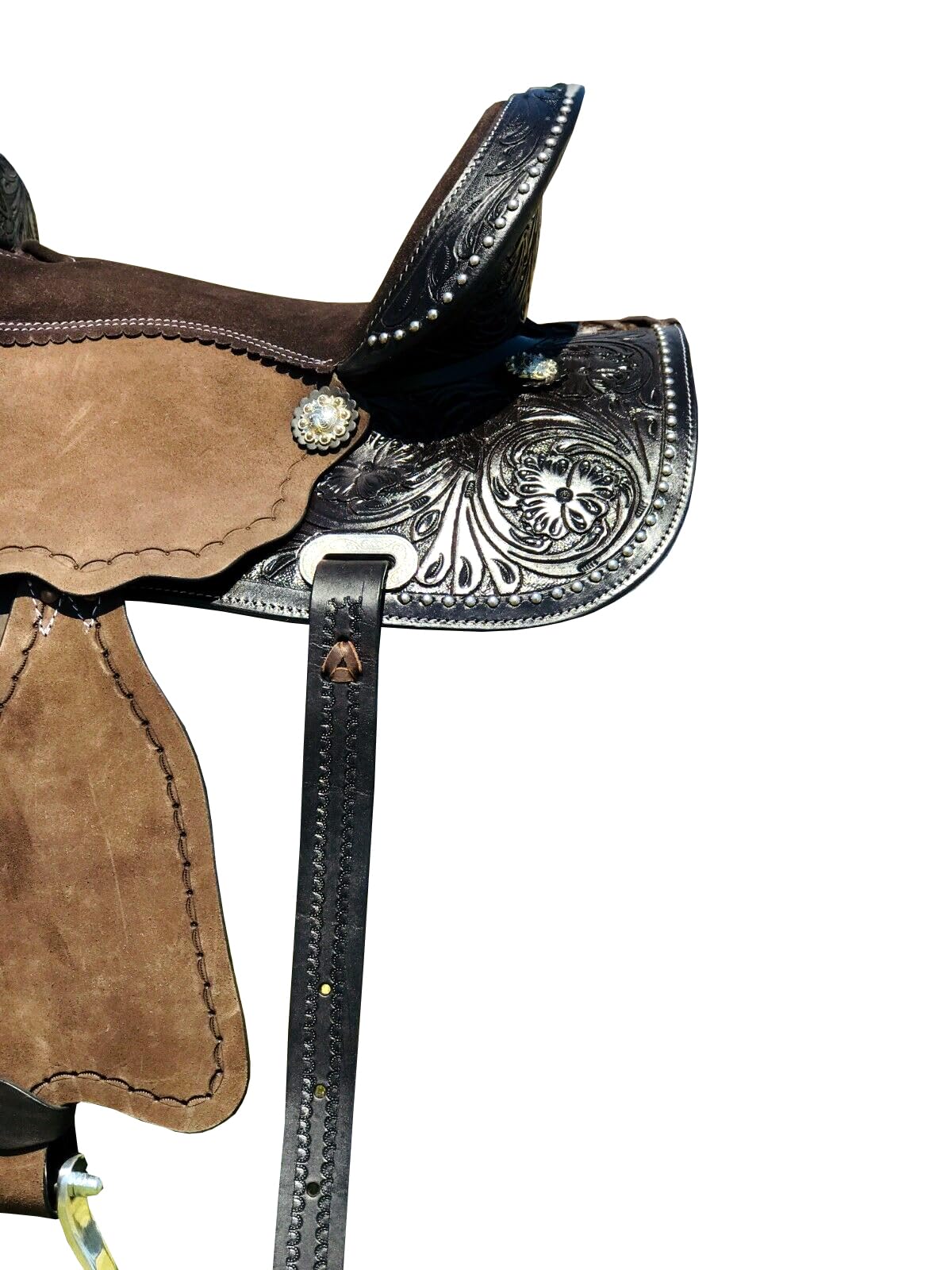 Młodzież - dziecięce siodło z motywem kwiatowym Western Horse Barrel 25 cm 27.9 cm 30.5 cm 33.0 cm ME-WLS-247