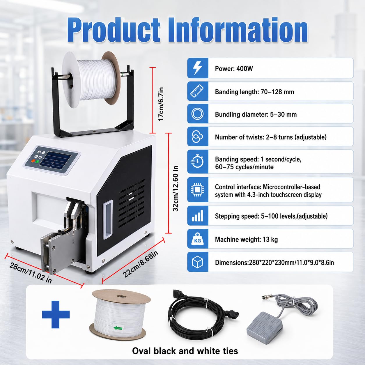 Machine automatique de torsion et de scellage de sacs avec attache