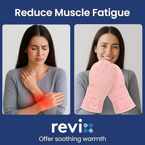 Miniatura 3 de REVIX Manoplas térmicas para microondas para manos y dedos, guantes térmicos para mujeres, calentadores de manos con calor húmedo para microondas,