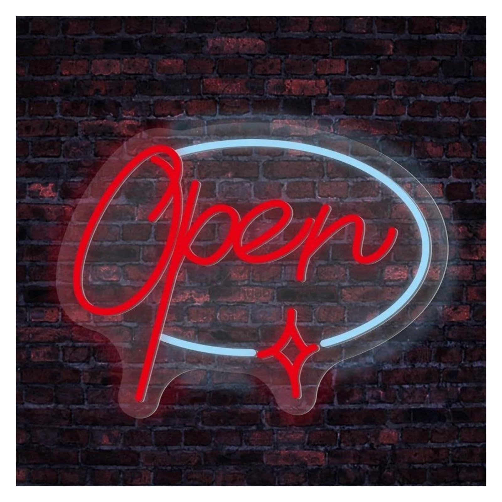 SHOUXI Sign Lamp Open Neon Sign for Business Display Bar Restaurant Cafe Personalized Decoration Signs Illuminated USB Powered Light 40cmx30cm
