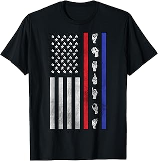 American Flag ASL Shirt American Sign Language America USA T-Shirt