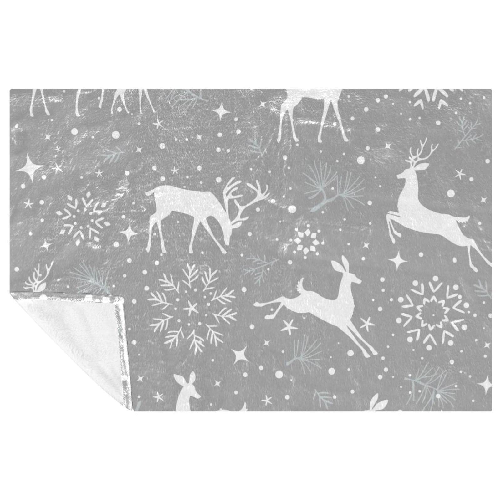Couverture douce de lit haut de gamme au motif scandinave de flocons