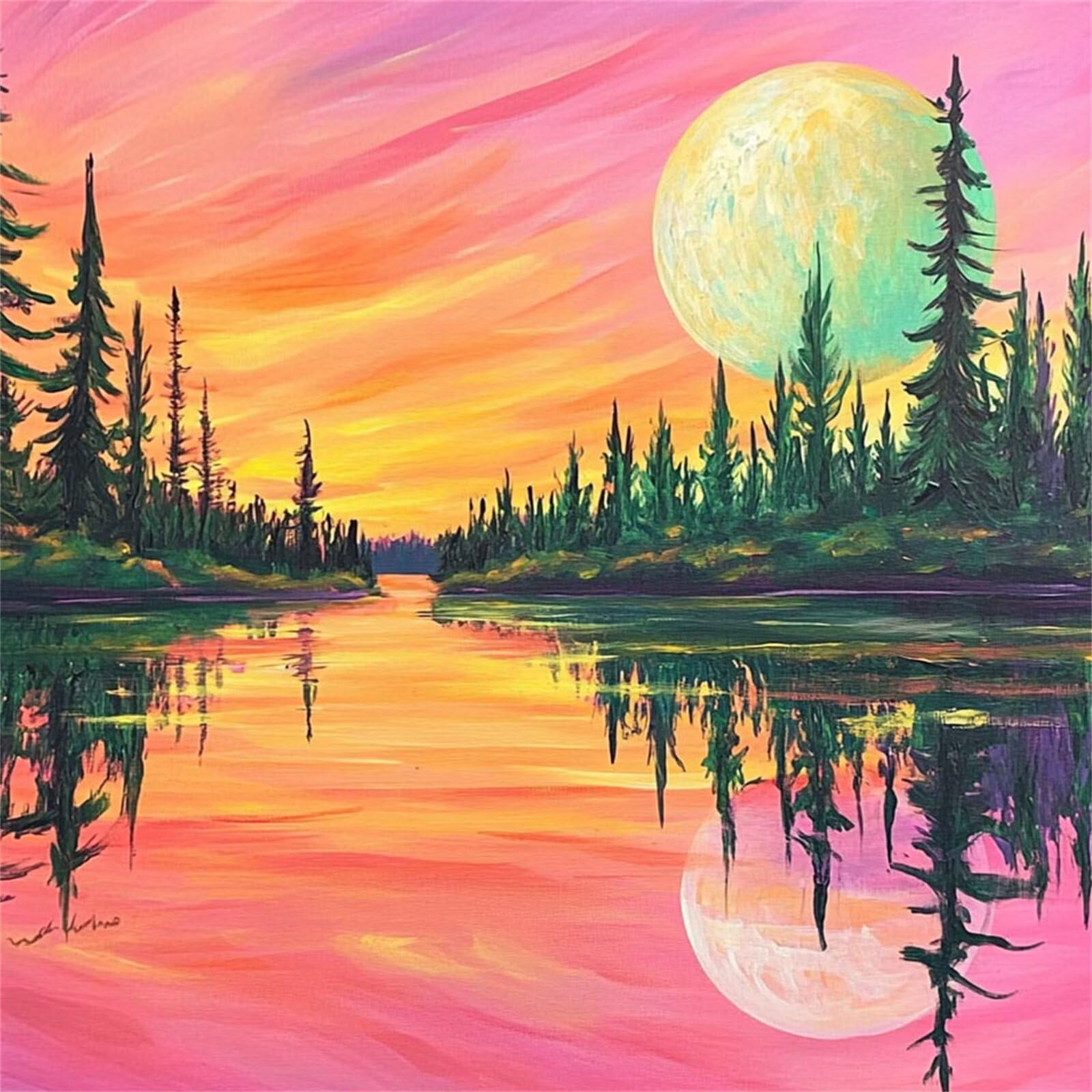 Diamond Painting Adulti, Mare Diamond Painting Kit Completo, 5D Pittura Diamante Bambini Attività Manuale Creativa e Idea Regalo, Diamantini Crystal Art Tela Fai Da Te Kit 100x100cm Luna FX#493
