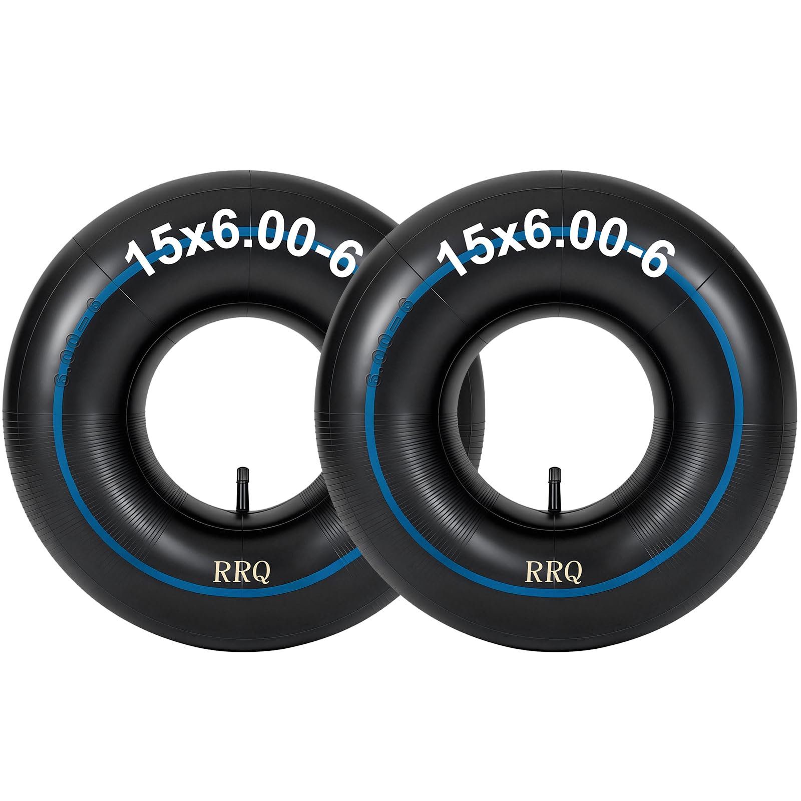 Photo 1 of (2-Pack) RRQ 15x6.00-6 Inner Tube, Premium Natural Rubber, Replacement Lawn Mower Tire Tubes, 15x6x6 Heavy-Duty Inner Tube, for Riding Mower, Tractor, Golf Cart, ATVs and More (TR-13 Straight Valve)