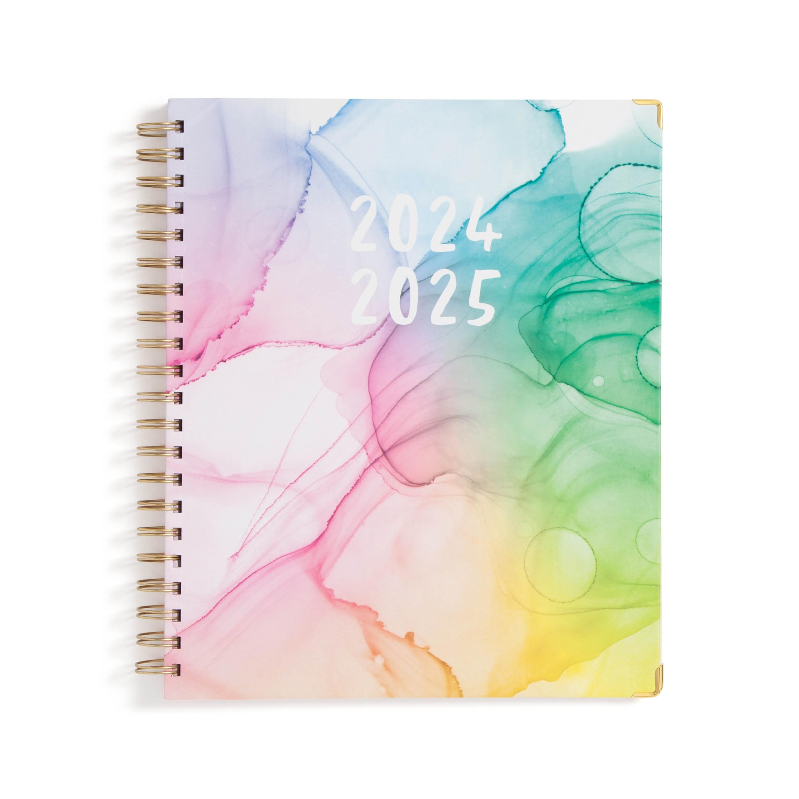 Blue Sky Agenda settimanale e mensile 2024-2025, 21,6 x 27,9 cm, copertina rigida, rilegatura a spirale, inchiostro arcobaleno (150657)