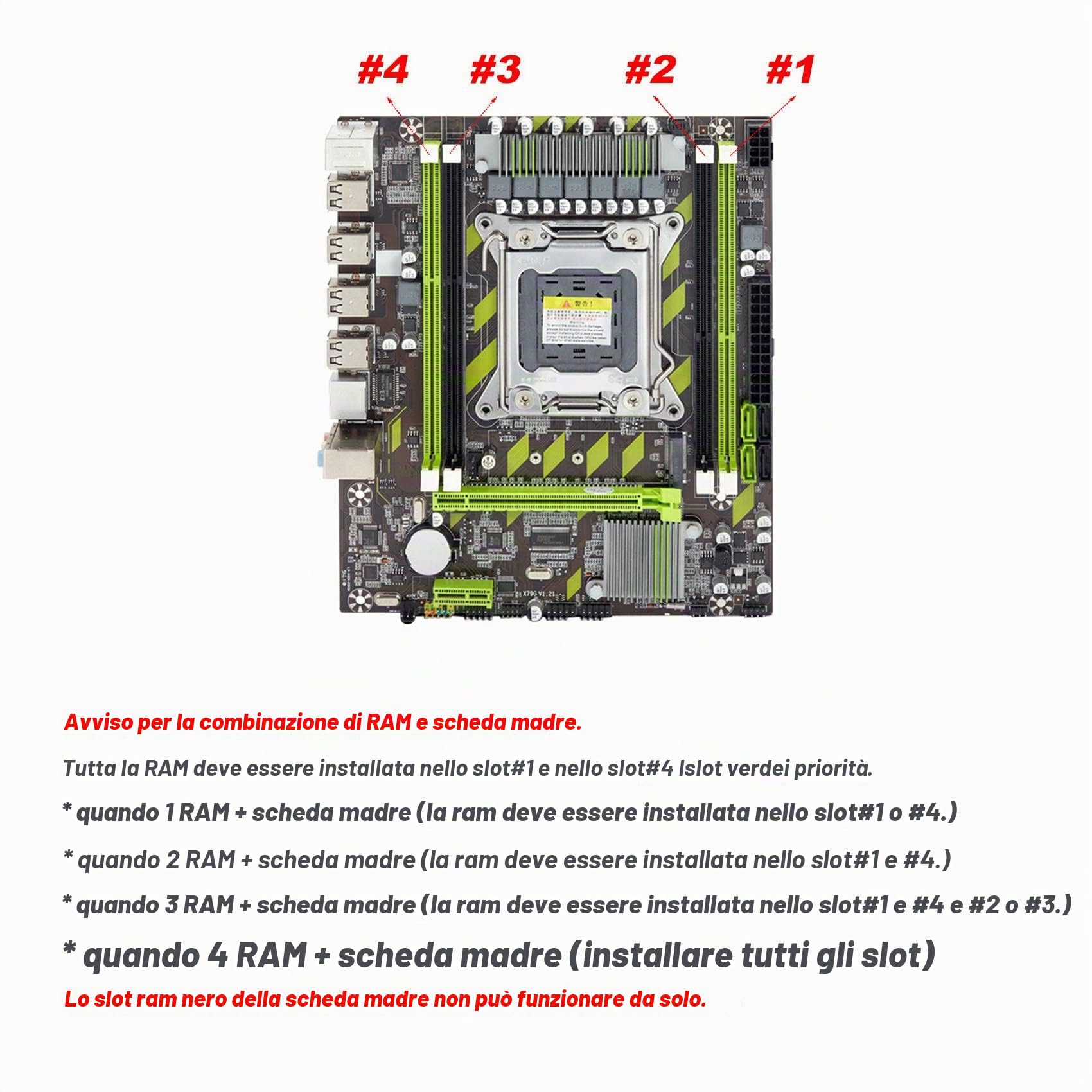Scheda madre X79+E5 2650 CPU 4X4GB DDR3 1600 Mhz REG ECC Memoria RAM Set LGA 2011 M.2 NVME Scheda madre