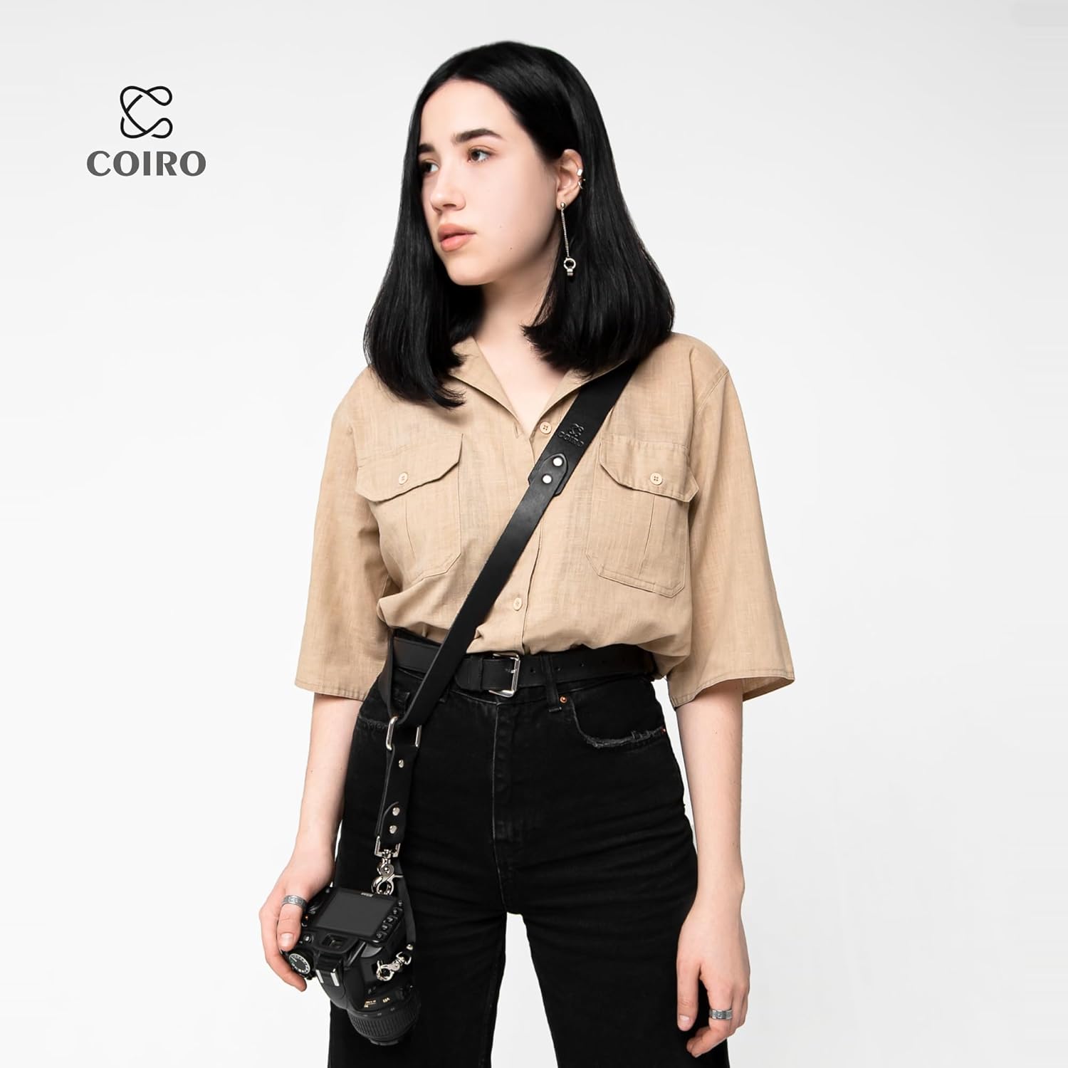 C Coiro Leather Camera Strap for One Camera Professional Single Leather Harness Shoulder Strap Quick Release - Image 5