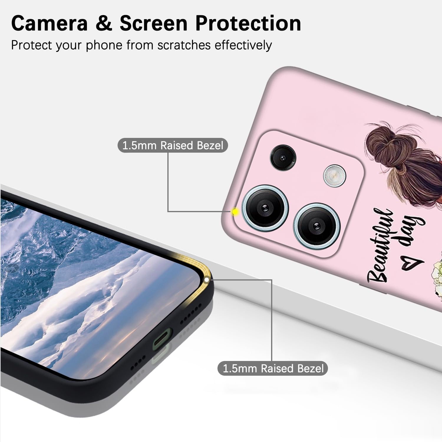 Lonrapa 2 Cover Per Xiaomi Redmi Note 13 4G: Custodia In Silicone Morbido Con Stampa Gatto E Panda, Antiurto E Antigraffio - 2