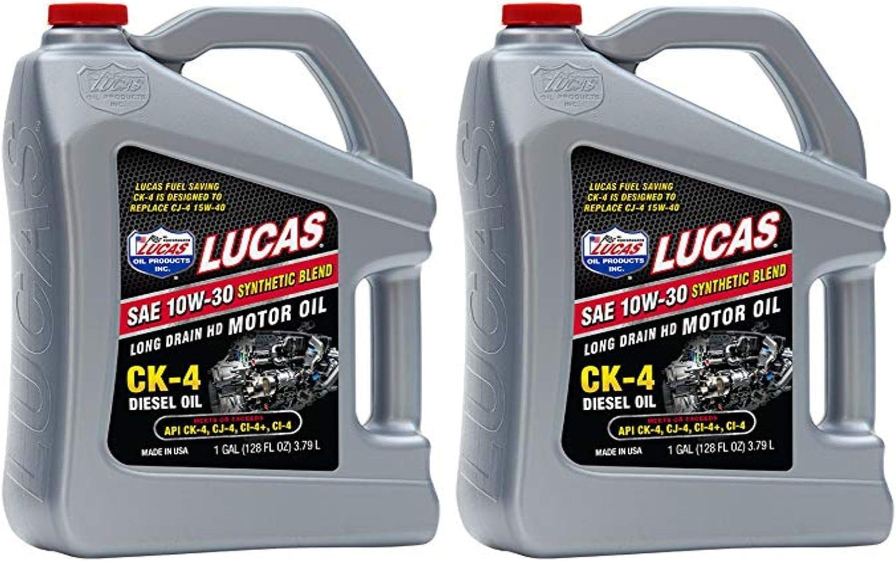 Lucas Oil Synthetic SAE 10W-30 CK-4 Motor Oil, 1 Gallon (Pack of 2)