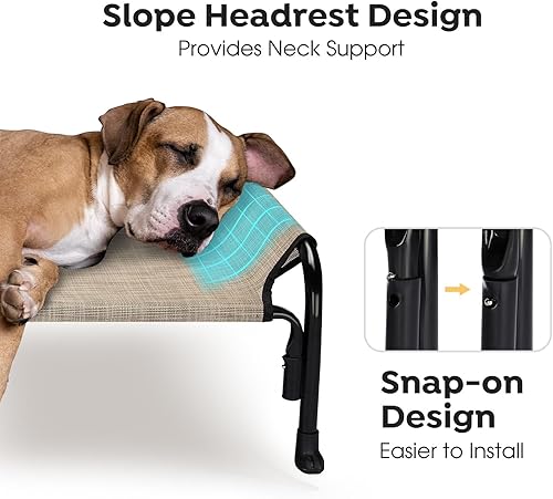 Miniatura 2 de Veehoo CWC2204 - Cama elevada para perros grandes, cama elevada para mascotas con reposacabezas inclinado para interiores y exteriores, lavable,