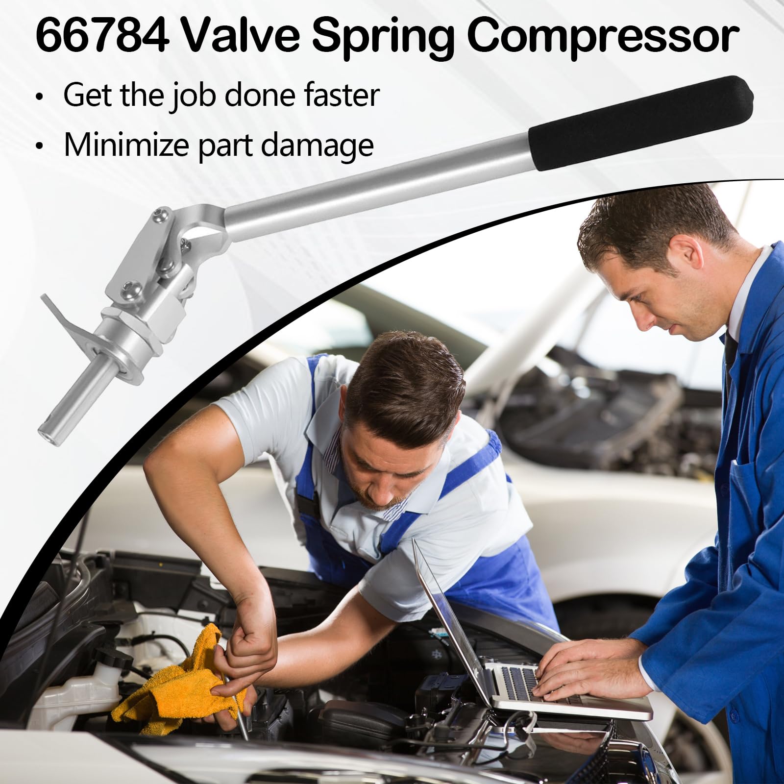 Herramienta Compresora De Resortes De Válvula, 66784, para Montaje De Pernos De Motor Compatible con Pernos De Balancín De 3/8" Y 7/16" Instalación Y Extracción De Resortes De Válvula