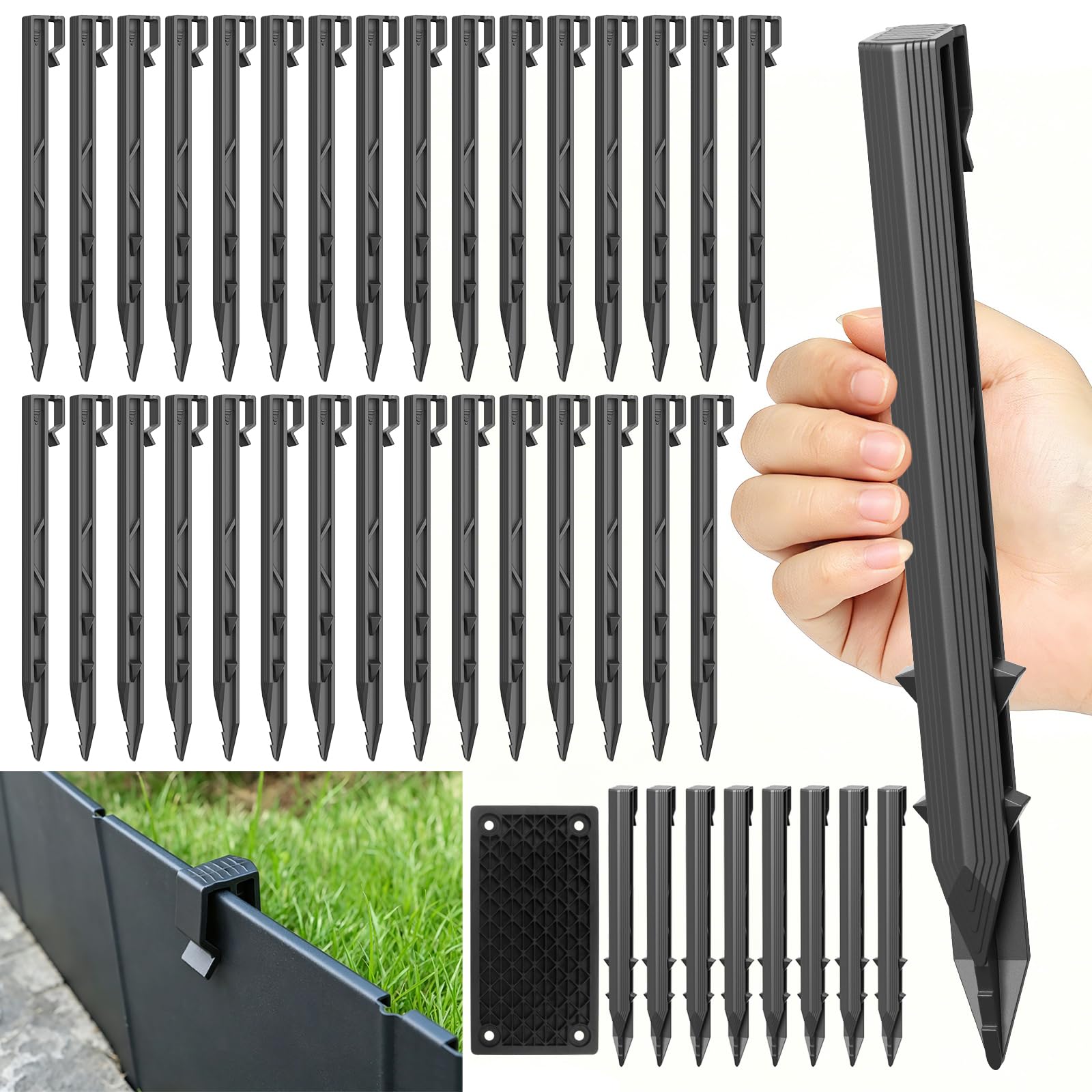 30 Pack Tent Stakes, Landscaping Edging Stakes, Heavy Duty Garden Spikes