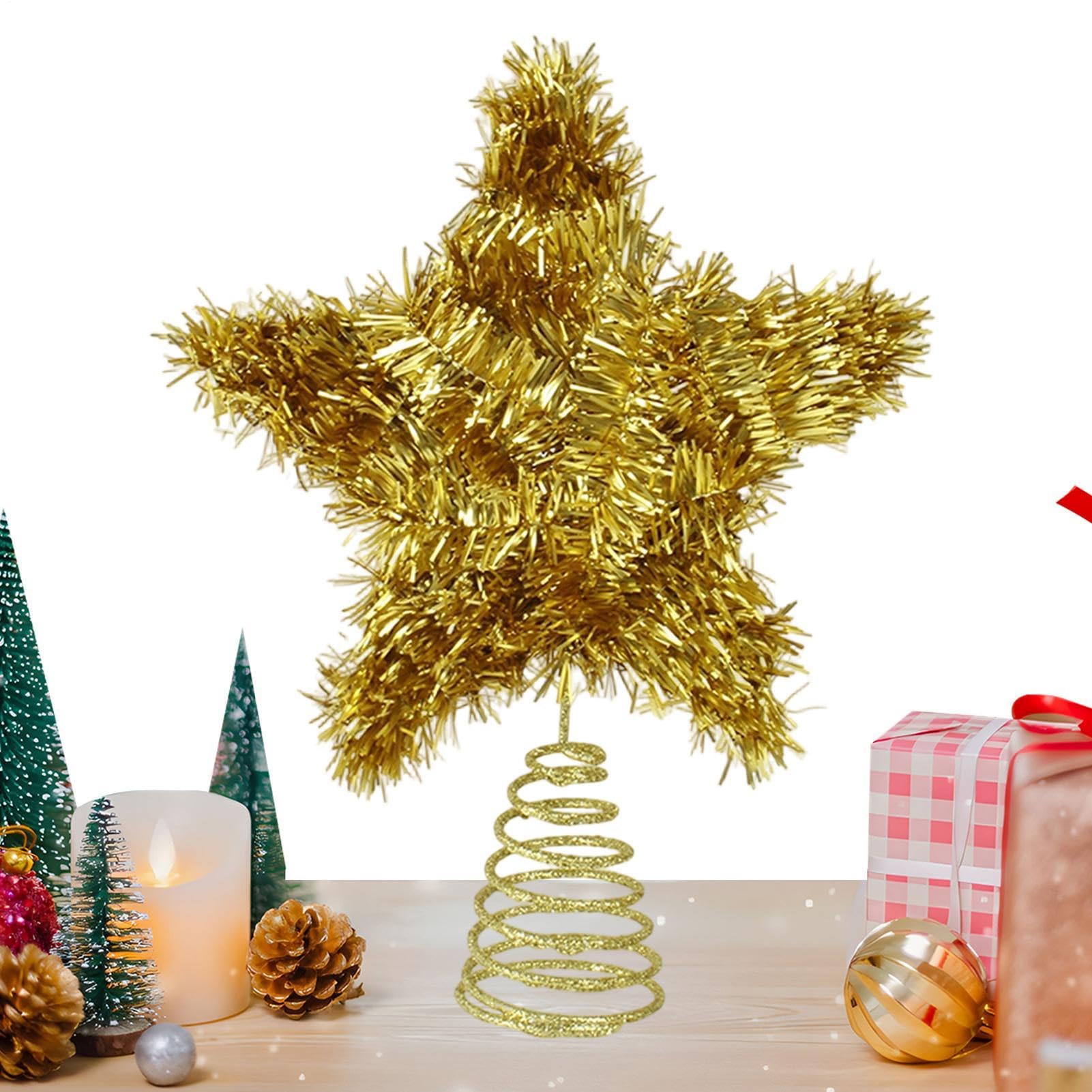 Estrella para árbol de Navidad vintage y ligera para decoración interior
