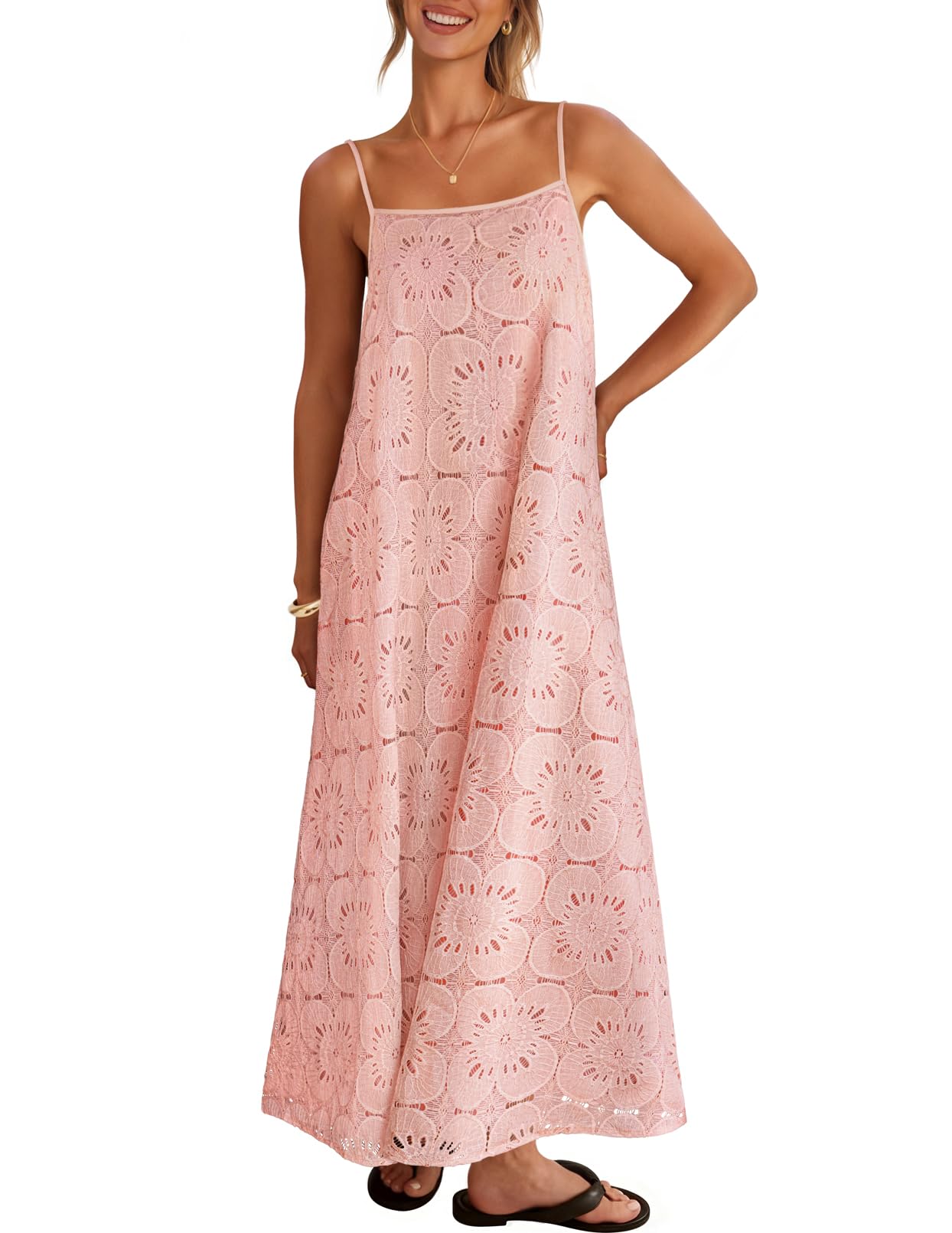 MEROKEETY Spaghetti Straps Sundress