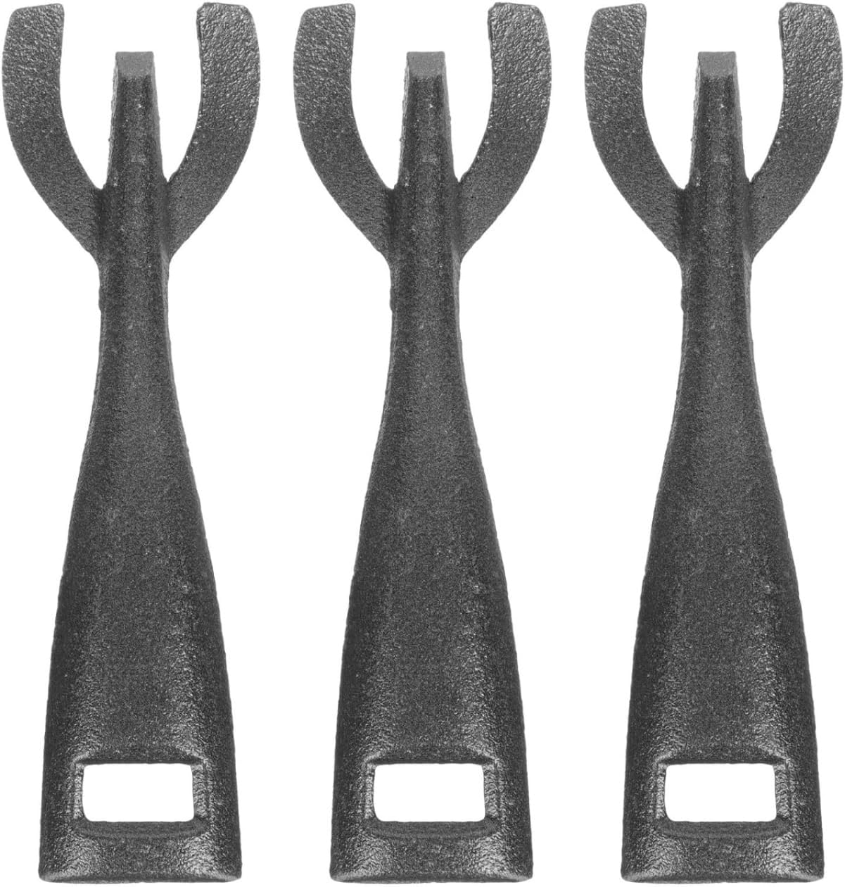 BESPORTBLE 3pcs Cast Iron Teppanyaki Clip Bbq Tool, Practical Steak Plate Clip for Grilling, Cooking, Home, Outdoor, Black, 5.51 Inch